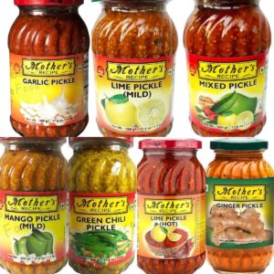 Seven different pickle jar set
